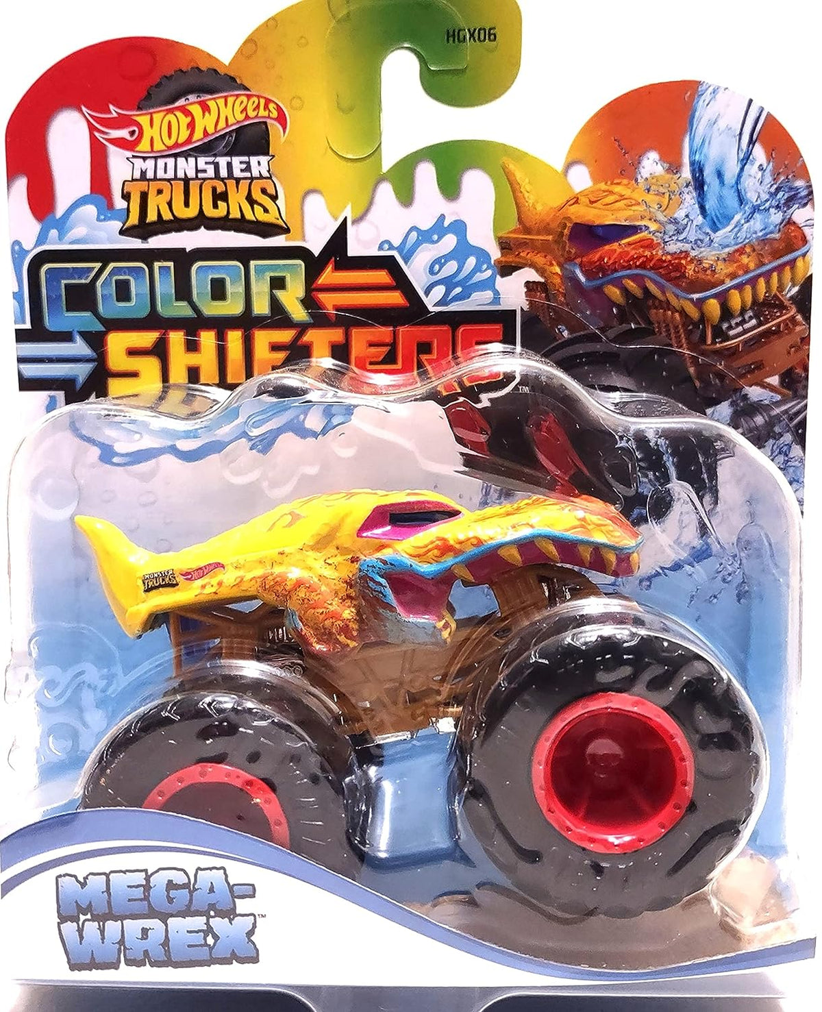 Hot Wheels Color Shifters 1:64 Scale Mega Wrex Monster Truck For Ages 3+ (HNW04)