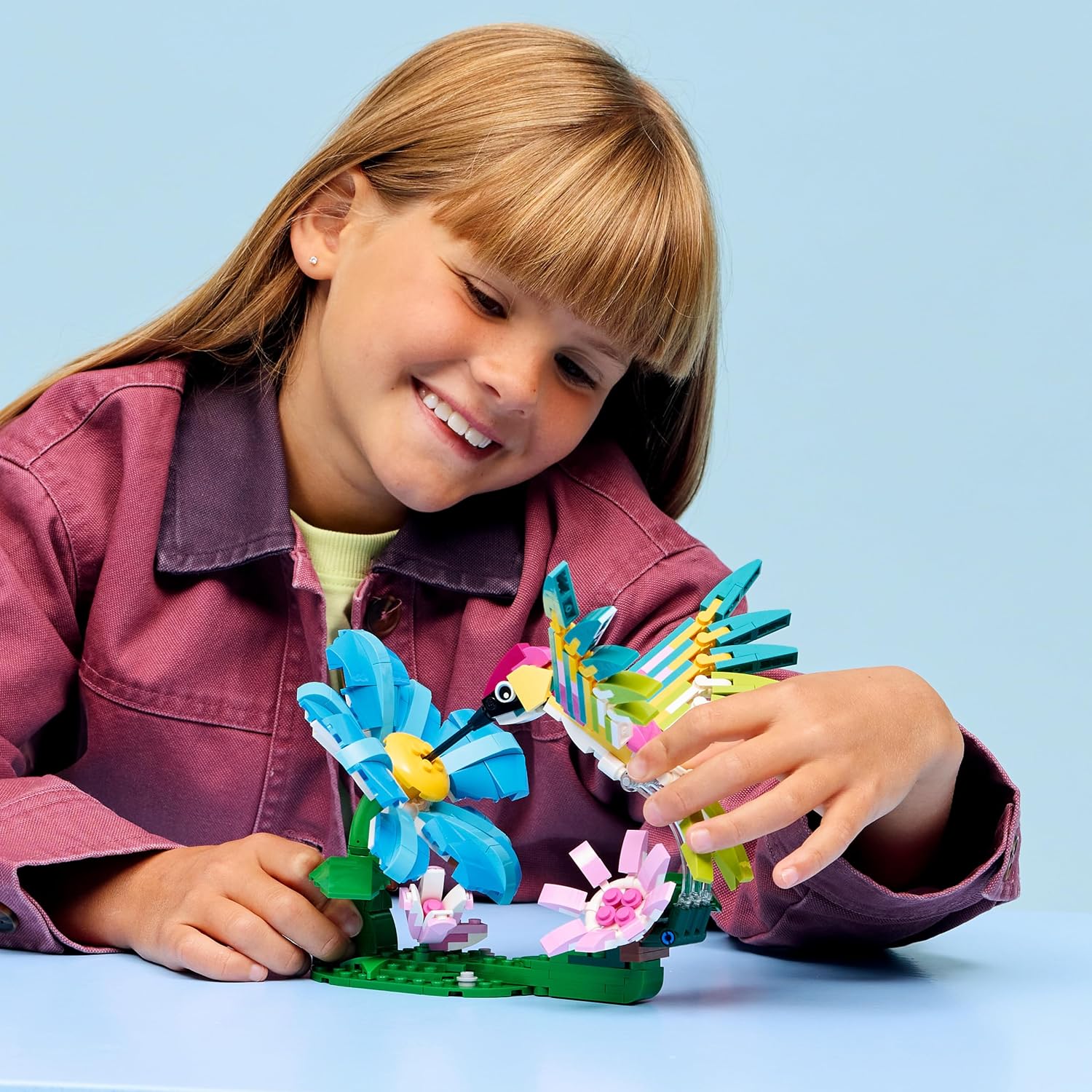 LEGO CREATOR 3IN1 Wild Animals: Colorful Hummingbird - Rebuilds into a Butterfly or Fish Building Kit For Ages 8 Years & Up