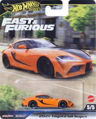 Hot Wheels Premium Car Fast & Furious 2021 Toyota GR Supra, 1:64 Scale Die-Cast Car for Collectors Inspired by Fast & Furious Movie