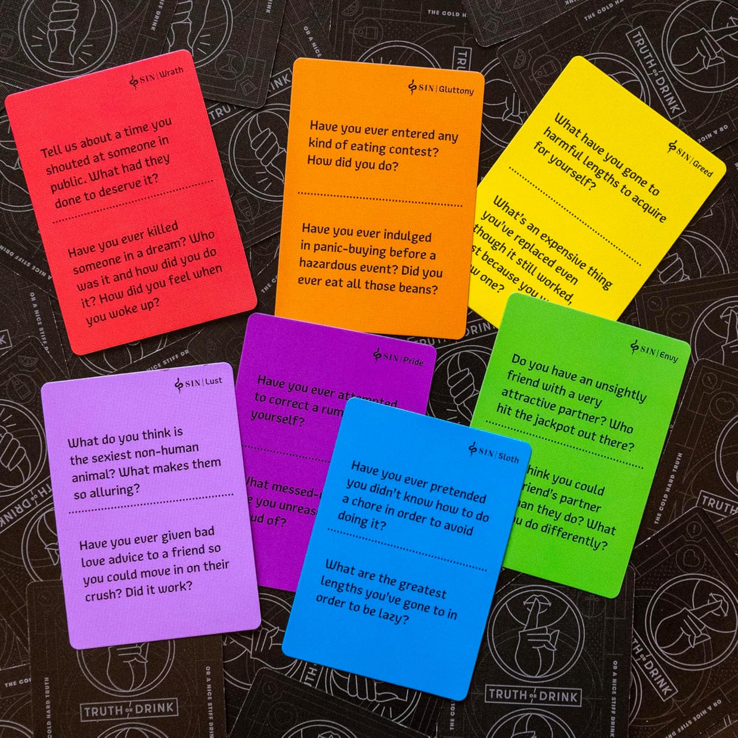 Hasbro Gaming Truth or Drink: Sin Edition Adult Party Game by Cut | 250+ Questions Inspired by 7 Deadly Sins For Ages 21+