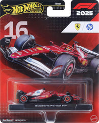 Hot Wheels Race Team Scuderia Ferrari HP (#16) 1:64 Scale Premium Die-Cast Formula 1 Collectible Toy Race Car with Real Riders Tires & Metal/Metal Body & Chassis for Collectors
