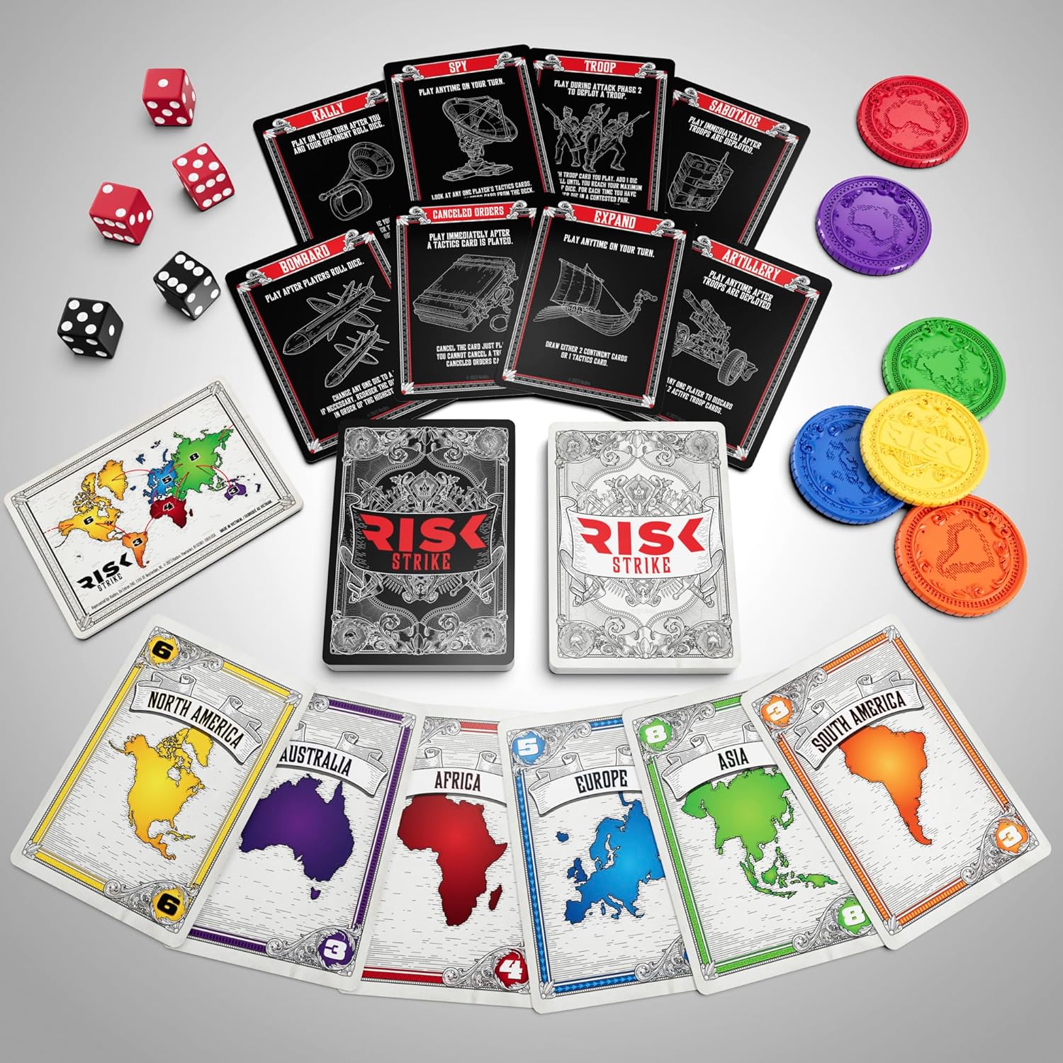 Hasbro Gaming Risk Strike Cards and Dice Game For Ages 10+