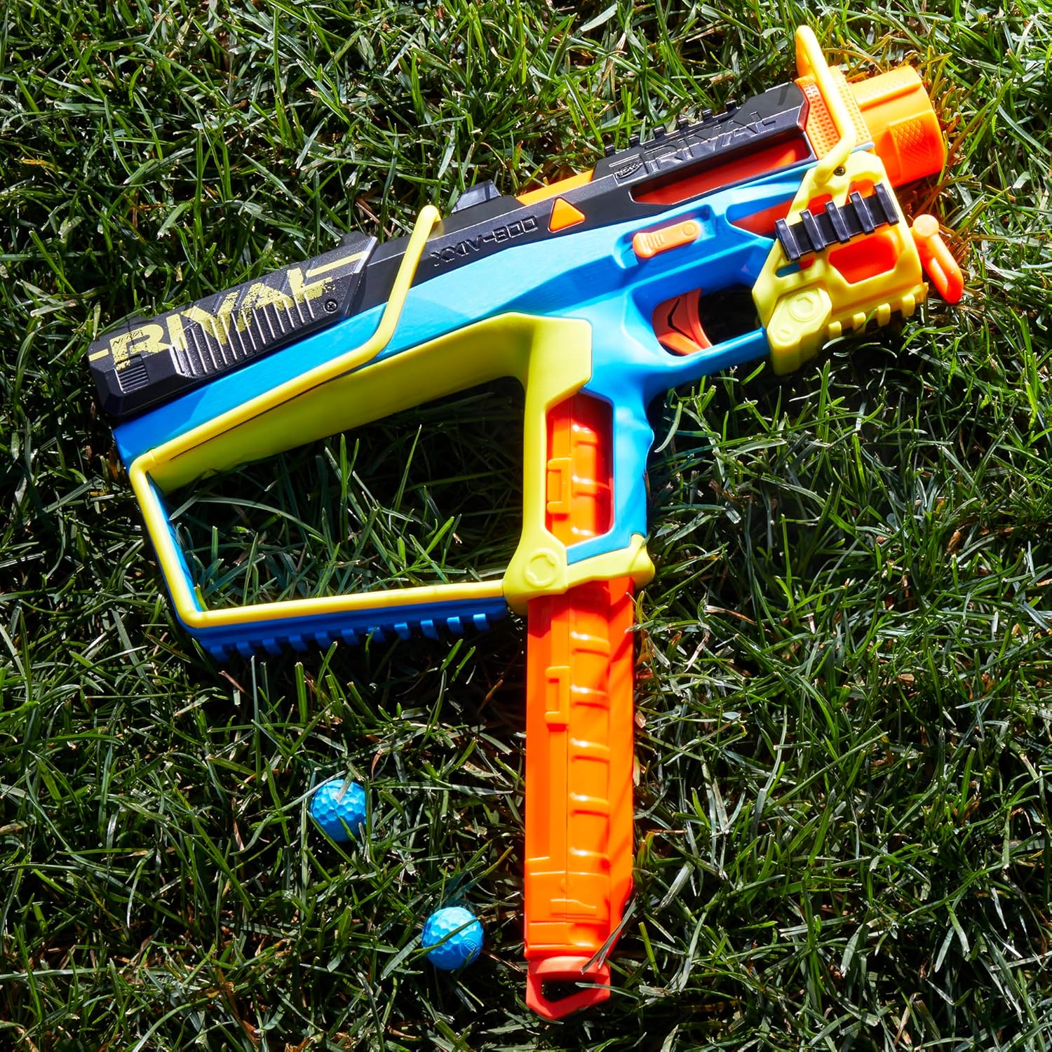Nerf Rival Mirage XXIV-800 Blaster, 10 Nerf Rival Accu-Rounds, 2 Ways to Load, 8 Round Removable Magazine, Pump Action Priming, Gifts for Kids Ages 14+