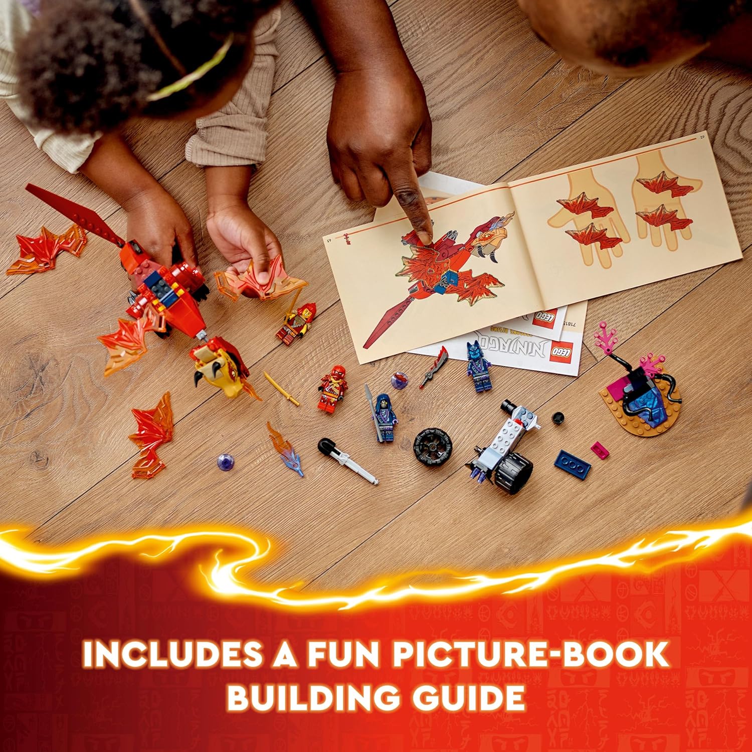 LEGO NINJAGO Kais Source Dragon Battle Toy Adventure Building Kit For Ages 4+