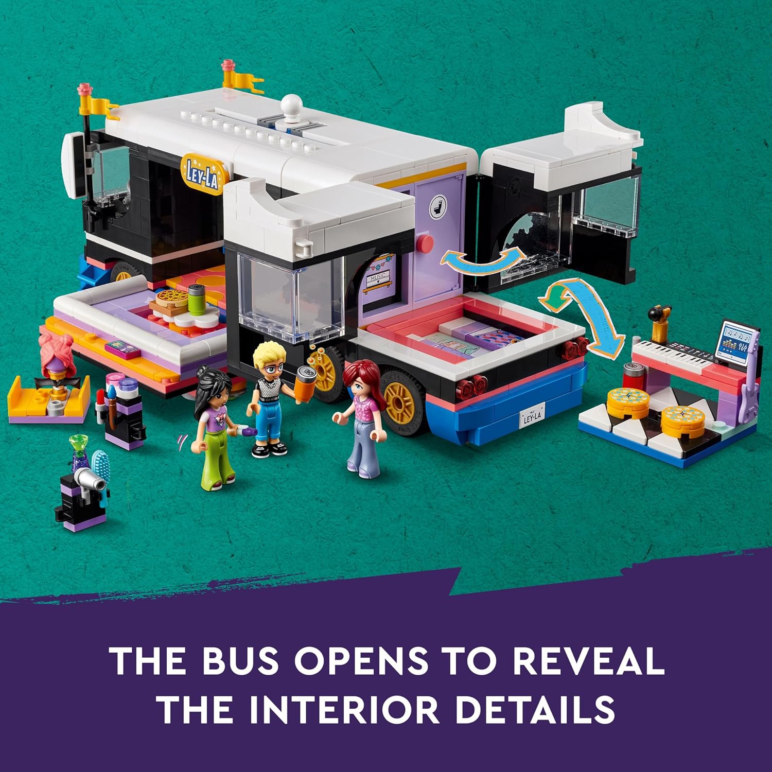 LEGO Friends Pop Star Music Tour Bus Vehicle Building Kit For Ages 8+