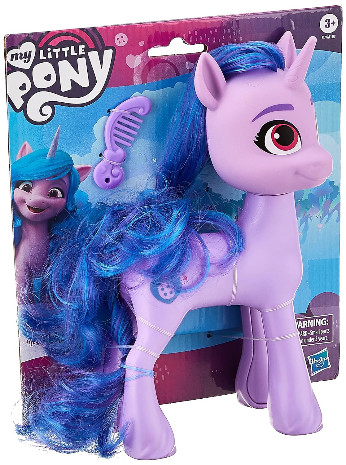 My Little Pony: A New Generation Mega Movie Friends Izzy Moonbow - 8-Inch Purple Pony Figure with Comb, Toy for Kids Ages 3 and Up