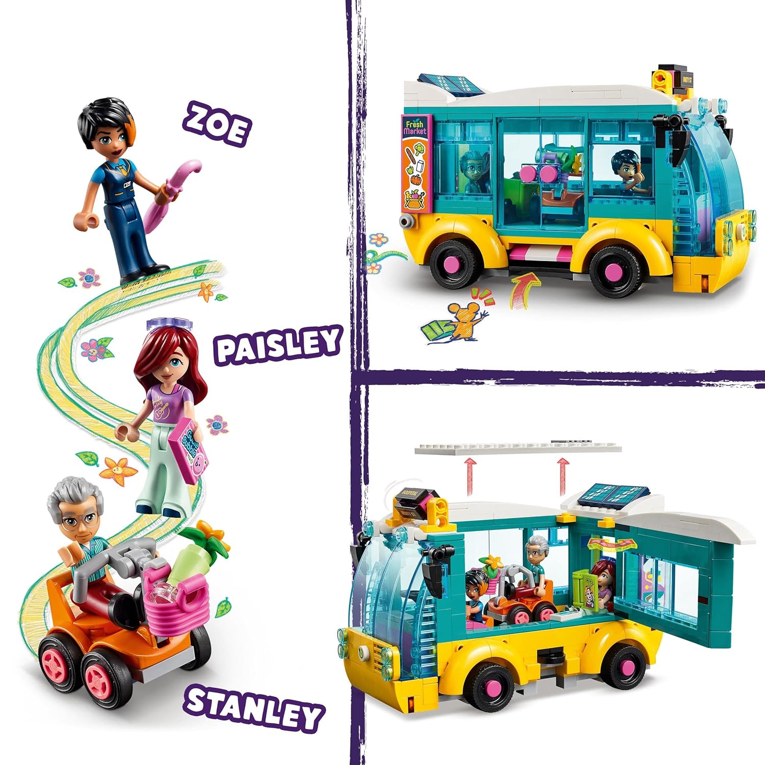 LEGO Friends Heartlake City Bus Building Kit For Ages 7+