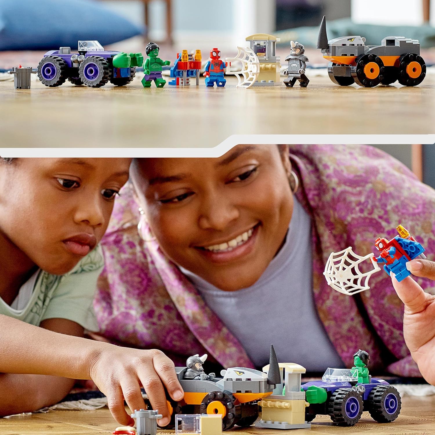 LEGO Marvel Spidey and His Amazing Friends Hulk vs. Rhino Truck Showdown Building Kit for Ages 4+