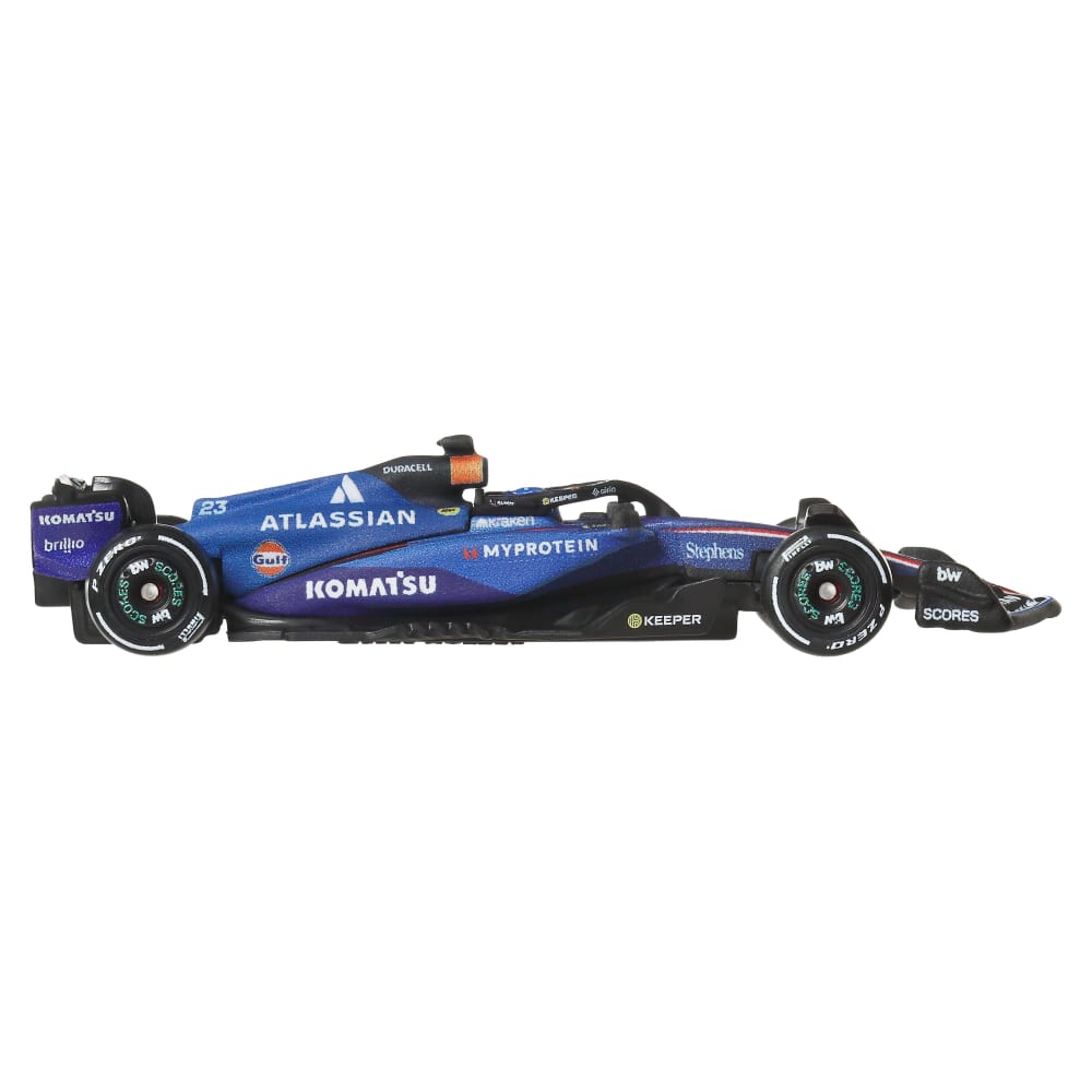 Hot Wheels Race Team Atlassian Williams Racing (#23) 1:64 Scale Premium Die-Cast Formula 1 Collectible Toy Race Car with Real Riders Tires & Metal/Metal Body & Chassis for Collectors