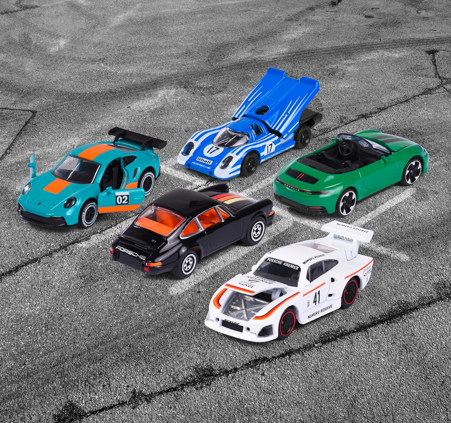 Majorette Porsche Motorsport 5 Car Giftpack Die-cast Vehicle For Kids & Collectors Ages 3 and Up