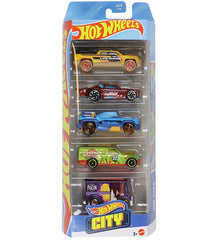 Hot Wheels 5 Car Gift Pack - HW City Pack of 5 For Kids & Collectors