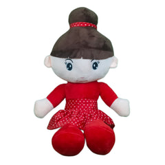 Play Hour Bella Rag Doll Plush Soft Toy Wearing Red Polka Dot Frock for Ages 3 Years and Up, 65cm