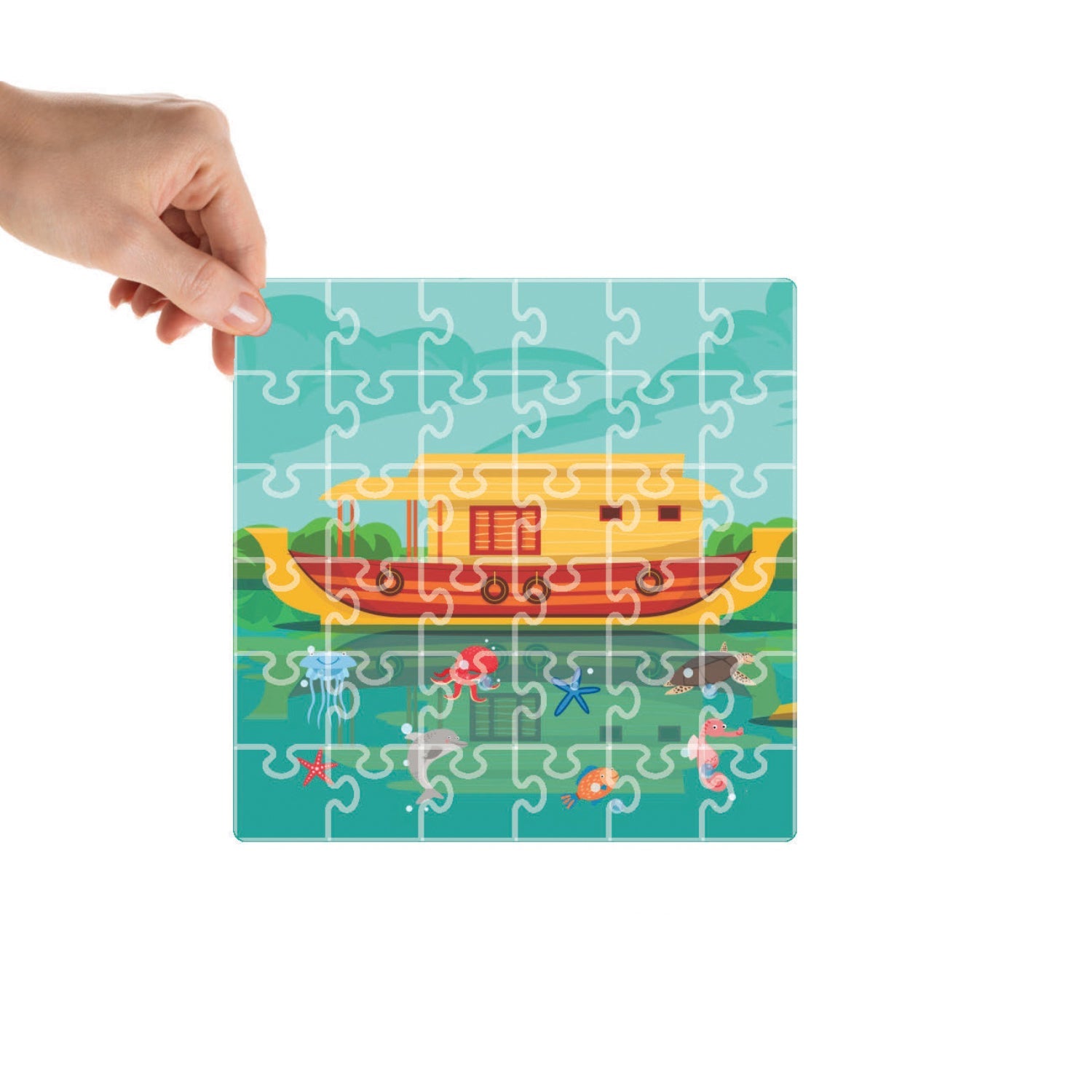 Mittimate Boat House Jigsaw Puzzle – 36-Piece Cardboard Puzzle for Kids (Ages 4-6) | Fun, Learning & Perfect Birthday Gift