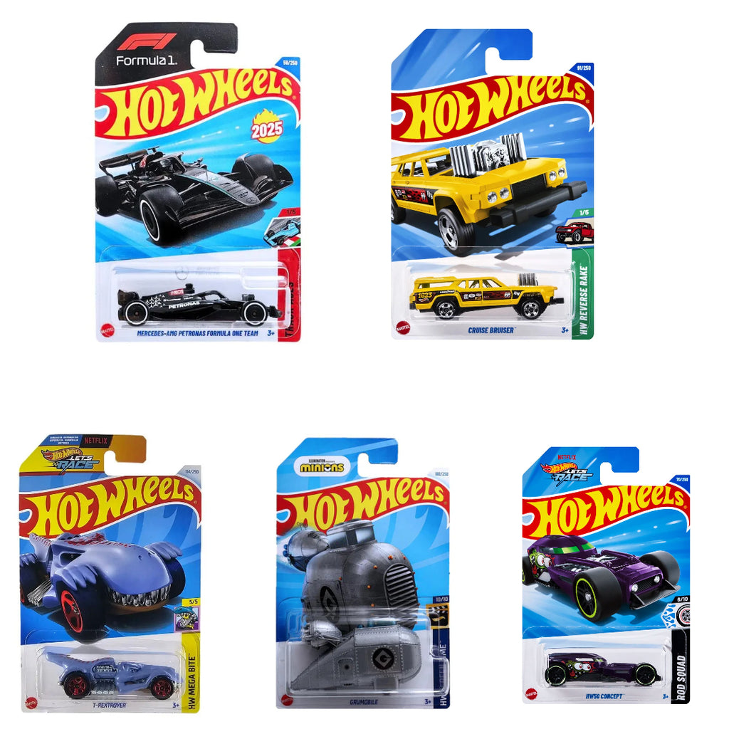 Buy Hot Wheels Basic Car J Case 2024 Wave One Pack of 5 Mainlines