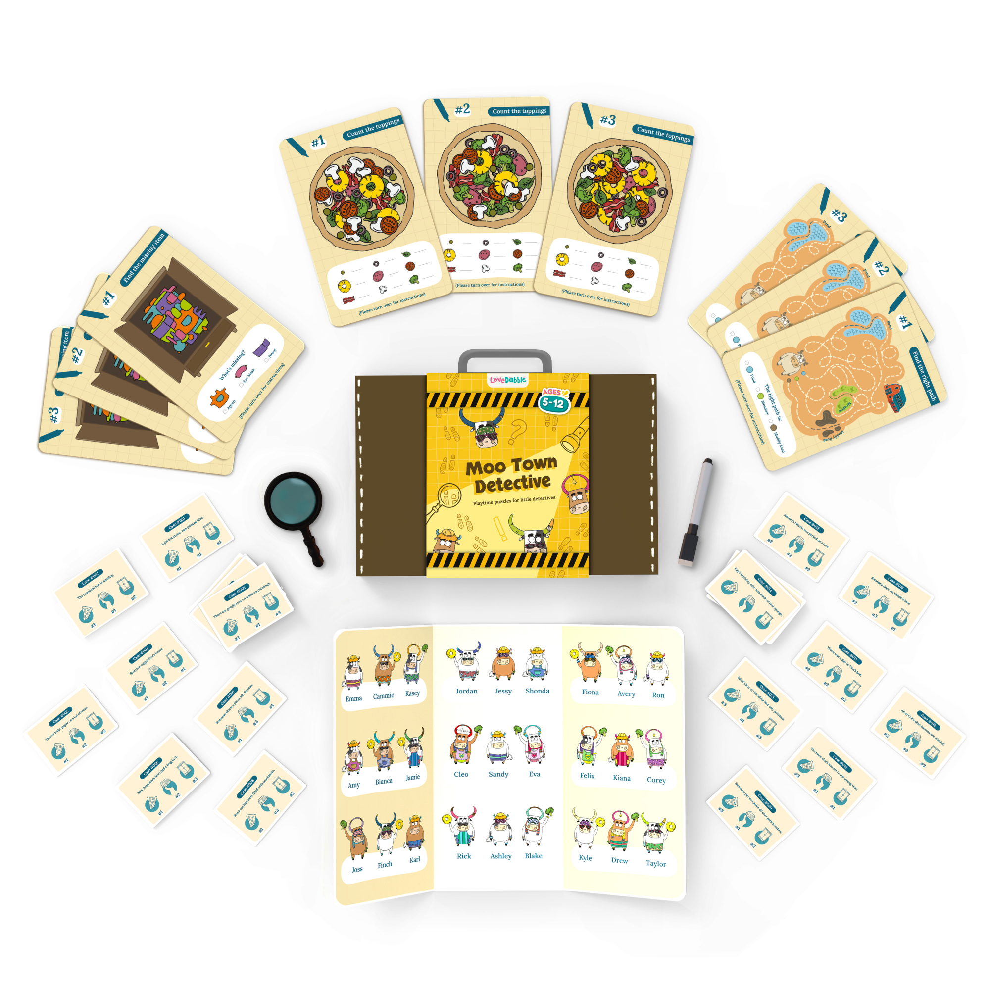 Love Dabble Moo Town Detective Playtime Puzzles For Ages 5-12 Years
