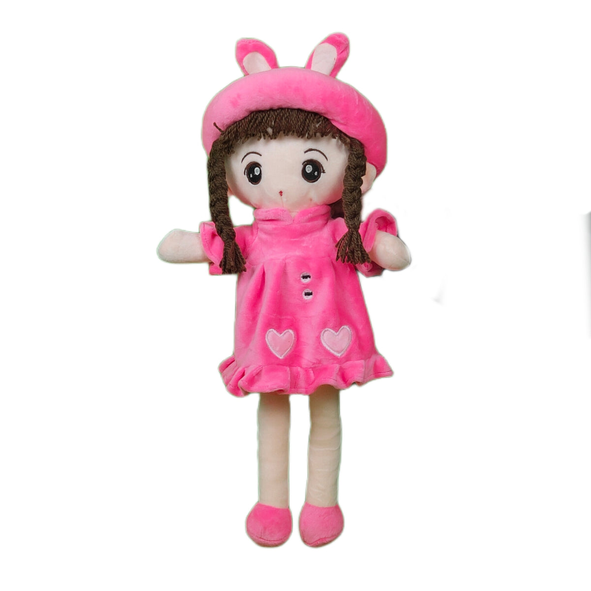 Play Hour Eva Rag Doll Plush Soft Toy Wearing Pink Frock for Ages 3 Years and Up, 45cm