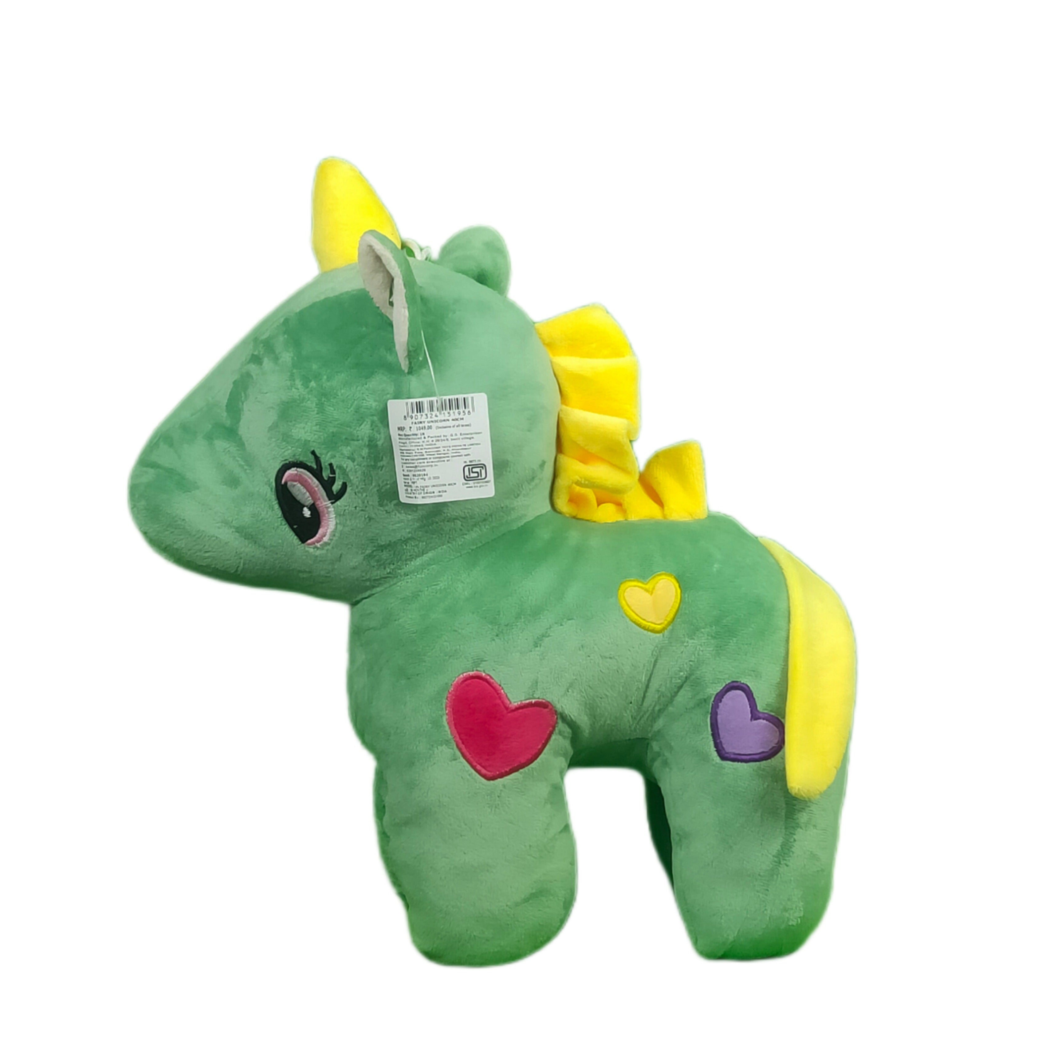 Play Hour Fairy Unicorn Plush Soft Toy For Ages 3 Years And Up - Green, 40cm
