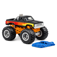 Hot Wheels 1:64 Scale 1983 Chevy Silverado Monster Trucks 2026 Diecast Truck with Crushable Car for Ages 3+ (JHY36)