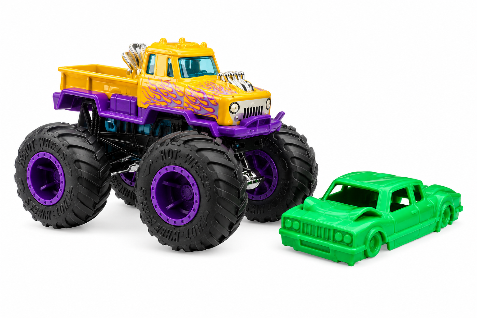 Hot Wheels 1:64 Scale Jeep FC Monster Trucks 2026 Diecast Truck with Crushable Car for Ages 3+ (JHY72)