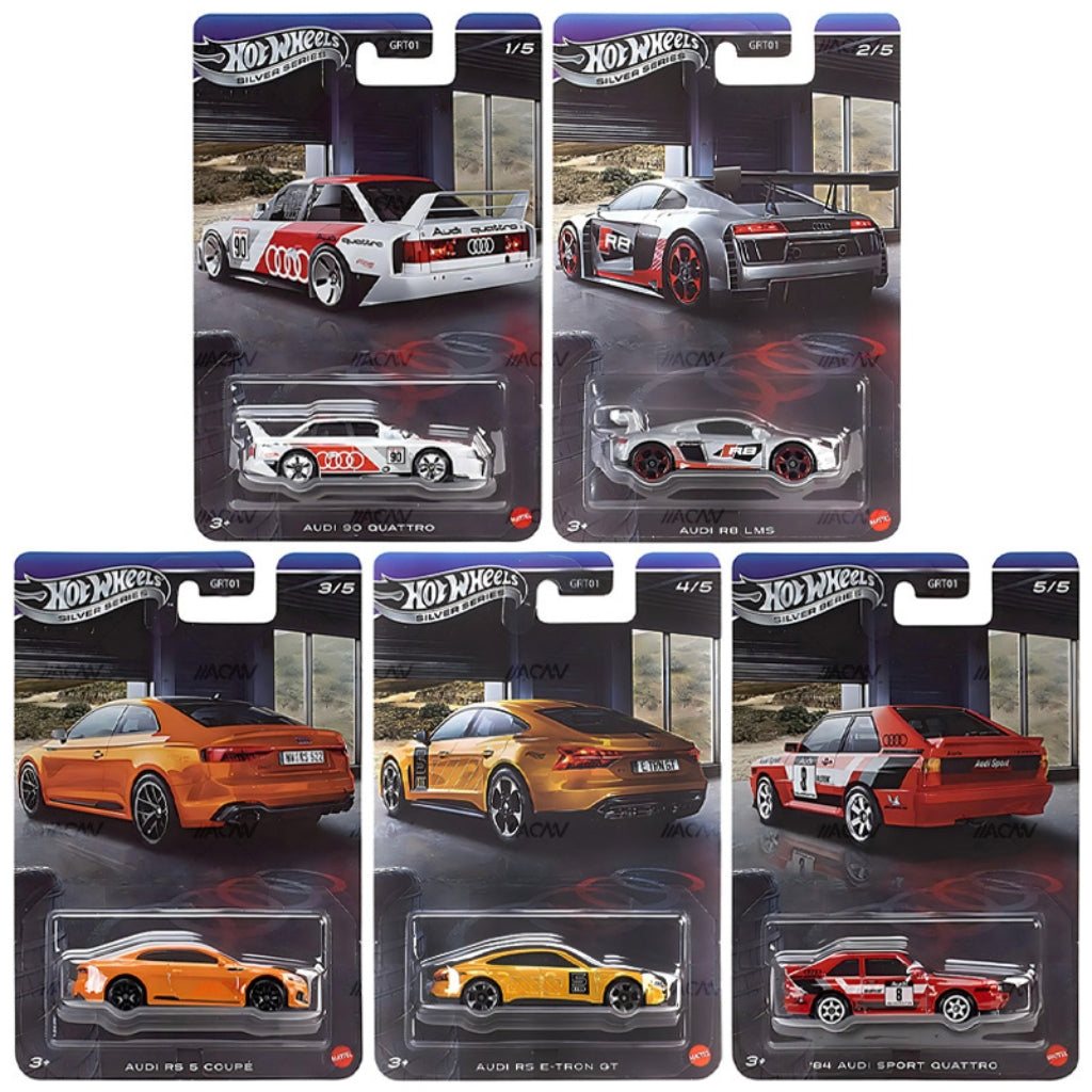 Hot Wheels Silver Series 2026 Audi Collection 1:64 Scale Die-Cast Car Set of 5