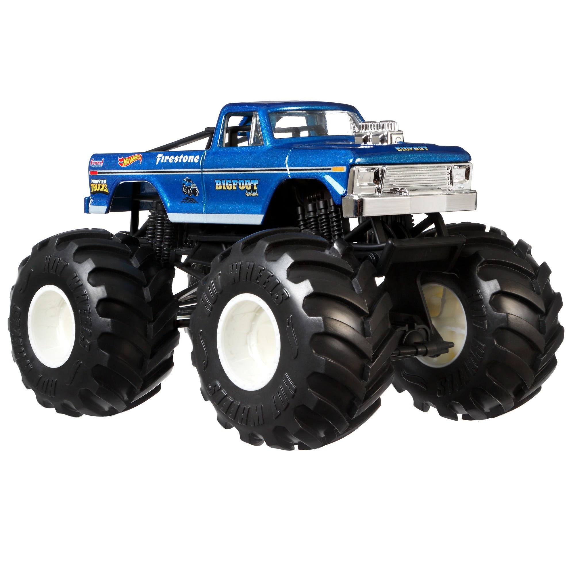 Hot Wheels 1:24 Scale Oversized Monster Truck Big Foot 4x4x4 Die-Cast Toy Truck with Giant Wheels and Cool Designs