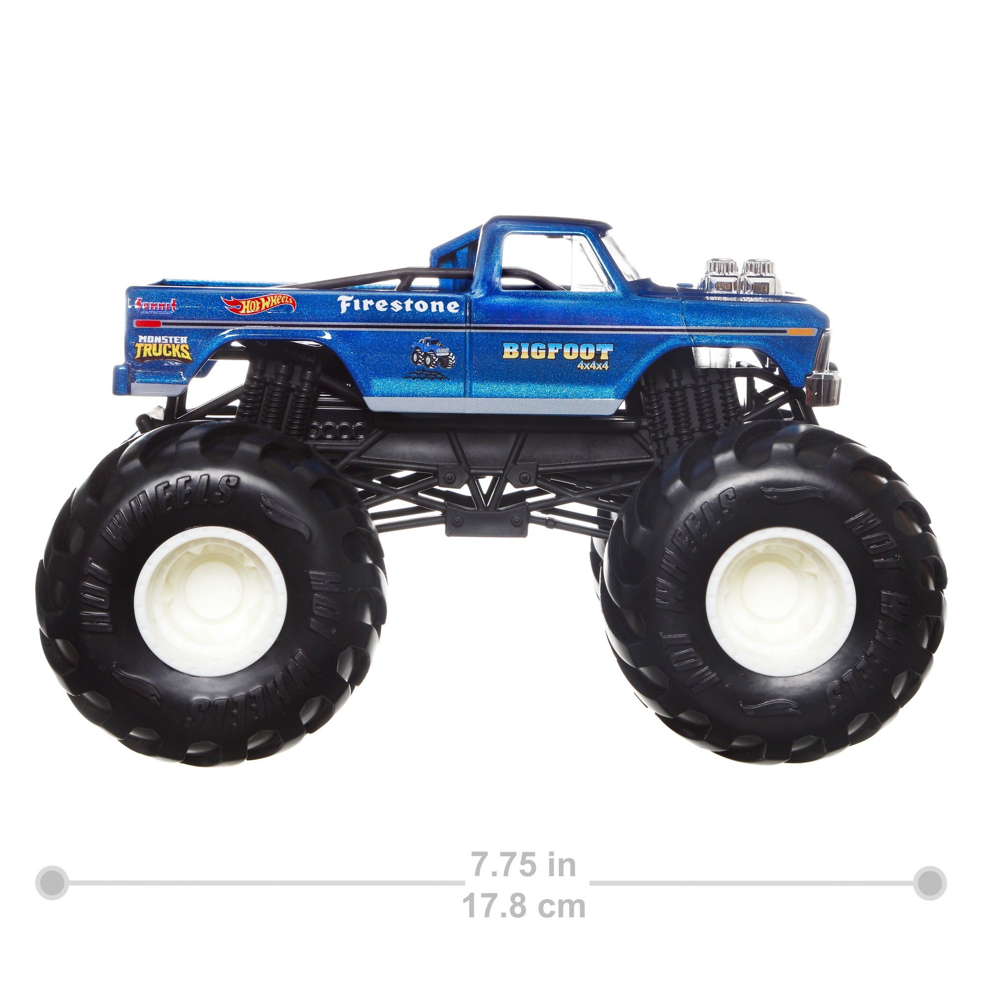 Hot Wheels 1:24 Scale Oversized Monster Truck Big Foot 4x4x4 Die-Cast Toy Truck with Giant Wheels and Cool Designs