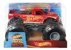 Hot Wheels 1:24 Scale Oversized Monster Truck Hotwheels Die-Cast Toy Truck with Giant Wheels and Cool Designs