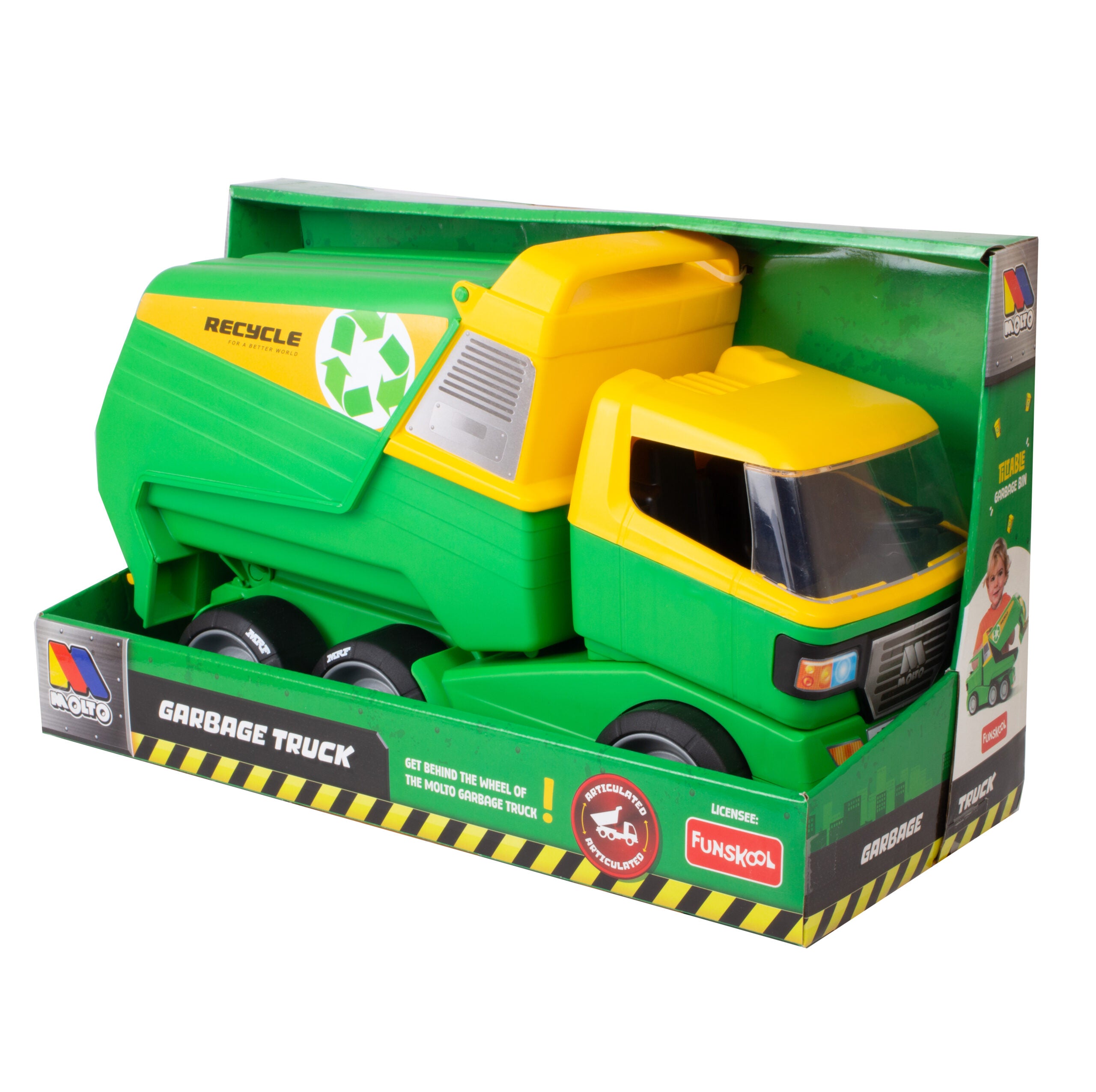 Funskool MOLTO Garbage Truck, Toy Truck, Nesting & Stackable Toy for Kids Ages 2 Years & Up