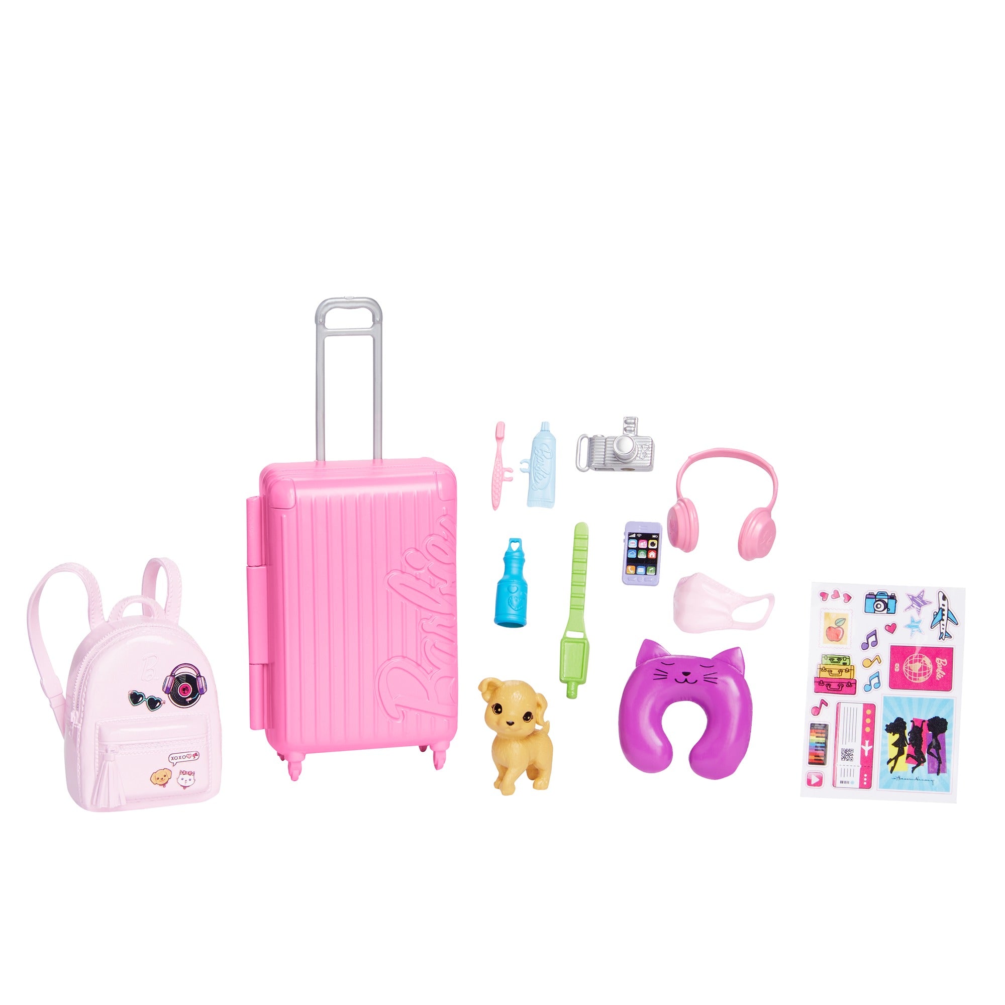 Barbie Malibu Travel Set with Puppy Doll and Accessories for Kids Ages 3+