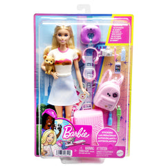 Barbie Malibu Travel Set with Puppy Doll and Accessories for Kids Ages 3+