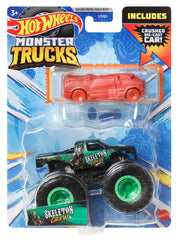 Hot Wheels 1:64 Scale Monster Trucks Skeleton Crew Vehicle Pack of 2