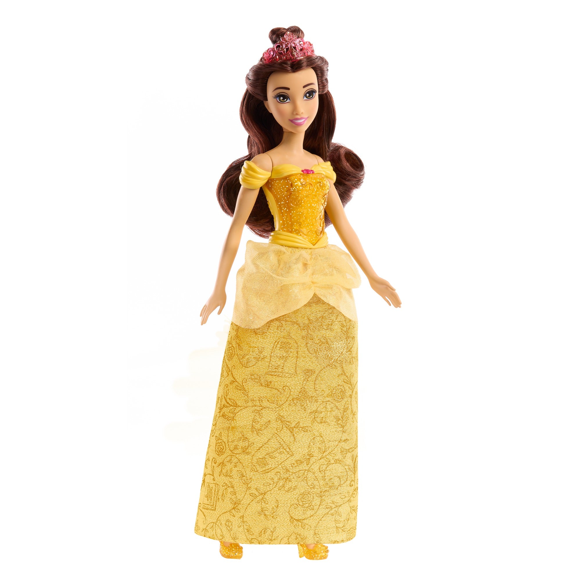 Disney Princess Bella Posable Fashion Doll with Sparkling Clothing and Accessories for Kids Ages 3+