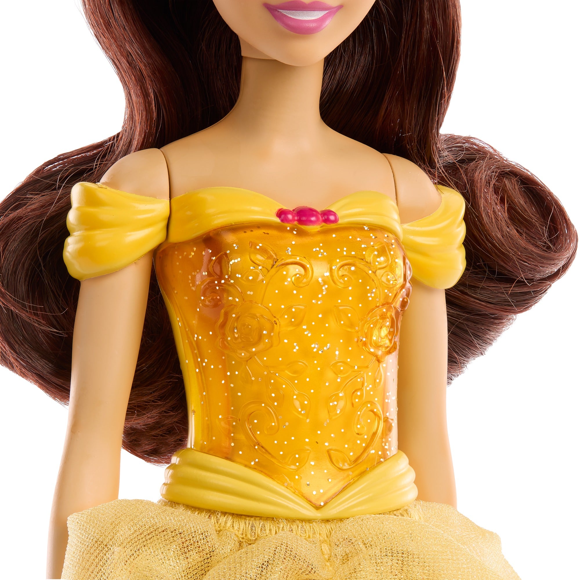 Disney Princess Bella Posable Fashion Doll with Sparkling Clothing and Accessories for Kids Ages 3+