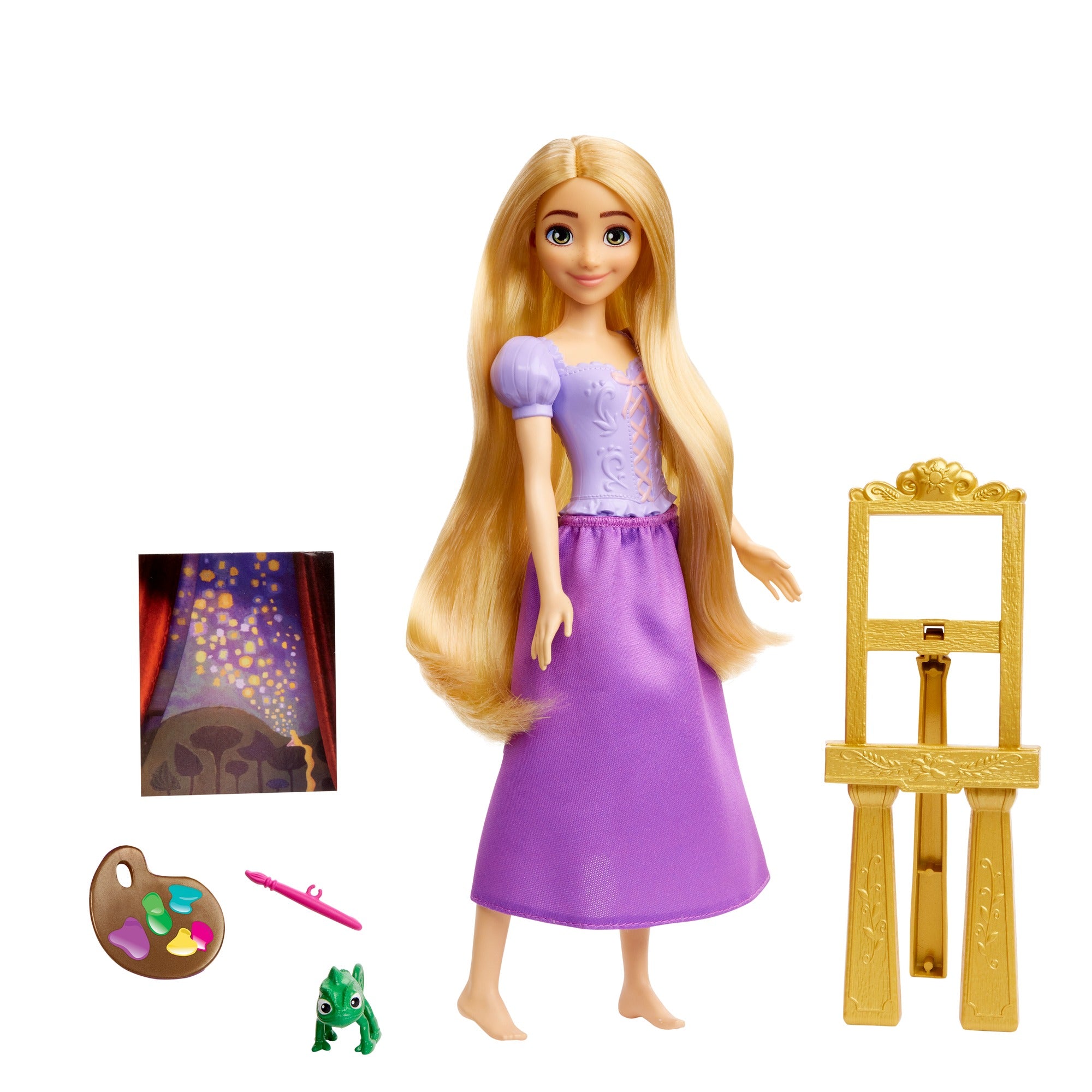 Disney Princess Rapunzel Fashion Doll with Pascal Figure and Accessories Inspired by the Disney Movie for Kids Ages 3+