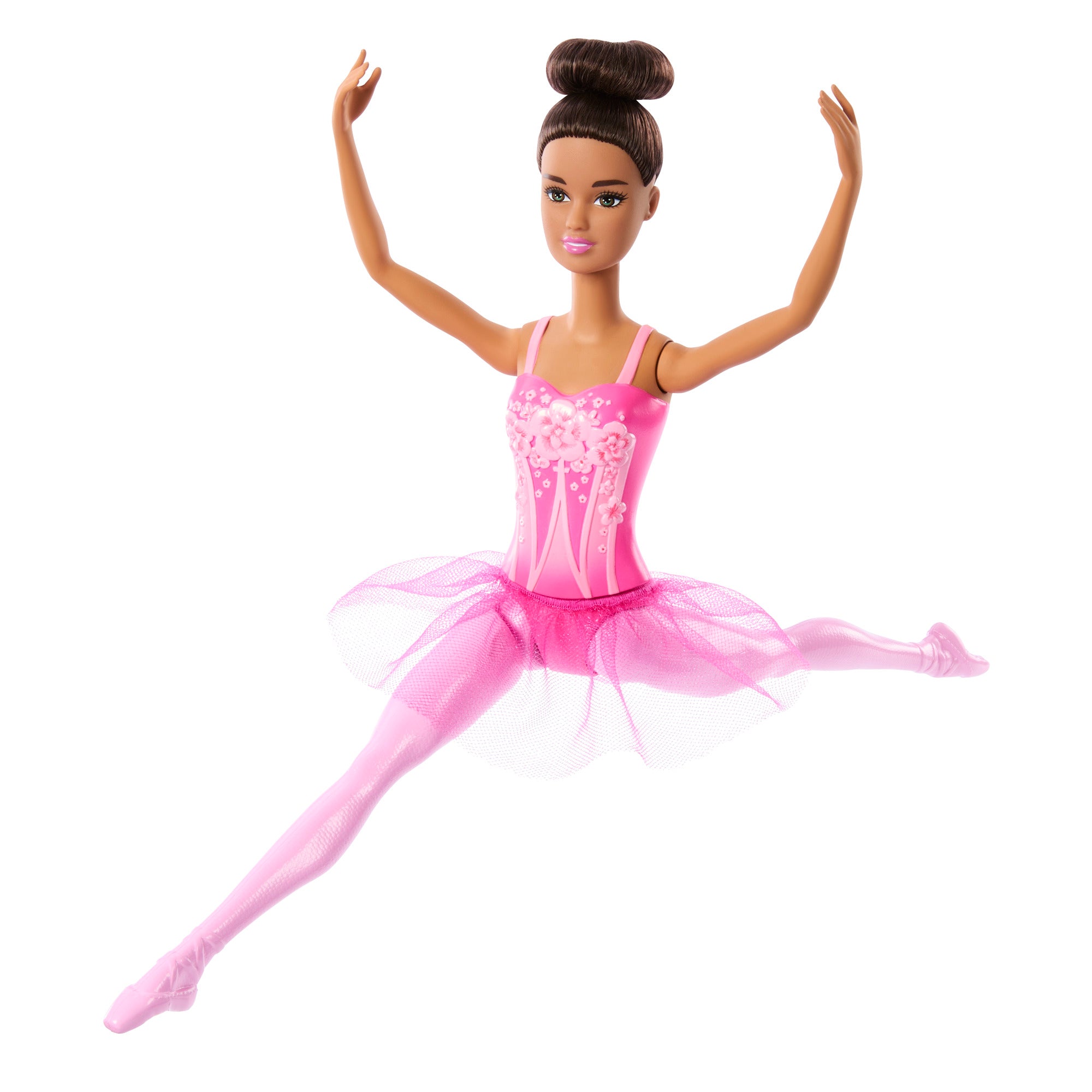 Barbie Ballerina Doll, Brunette Fashion Doll Wearing Pink Removable Tutu, Posed with Ballet Arms & “en Pointe” Toe Shoes