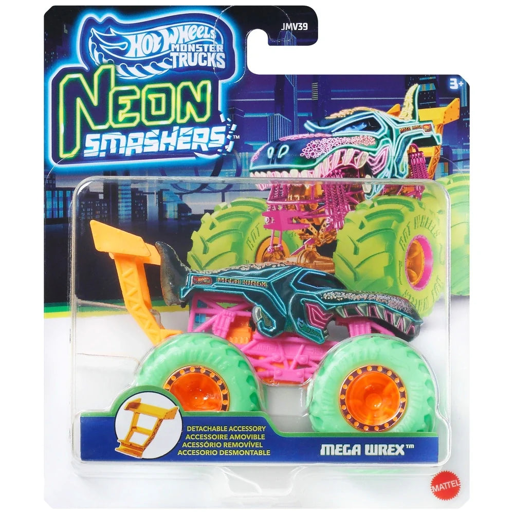 Hot Wheels Neon Smashers Mega Wrex Monster Truck Car for Ages 3 Years and Up