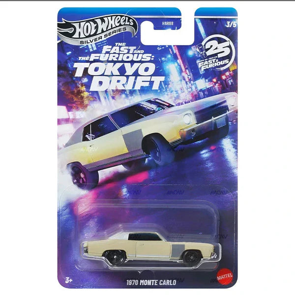 Hot Wheels 2026 Premium Fast & Furious Tokyo Drift Silver Series Die-Cast Car 1:64 Scale - Set Of 5 Cars