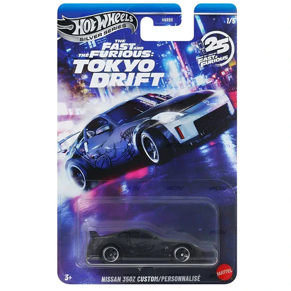 Hot Wheels 2026 Premium Fast & Furious Tokyo Drift Silver Series Die-Cast Car 1:64 Scale - Set Of 5 Cars