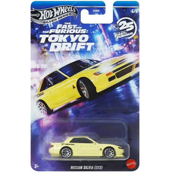 Hot Wheels 2026 Premium Fast & Furious Tokyo Drift Silver Series Die-Cast Car 1:64 Scale - Set Of 5 Cars