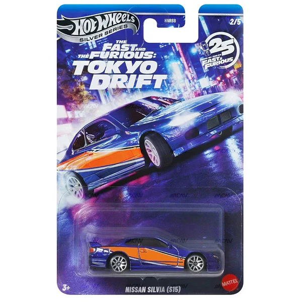 Hot Wheels 2026 Premium Fast & Furious Tokyo Drift Silver Series Die-Cast Car 1:64 Scale - Set Of 5 Cars
