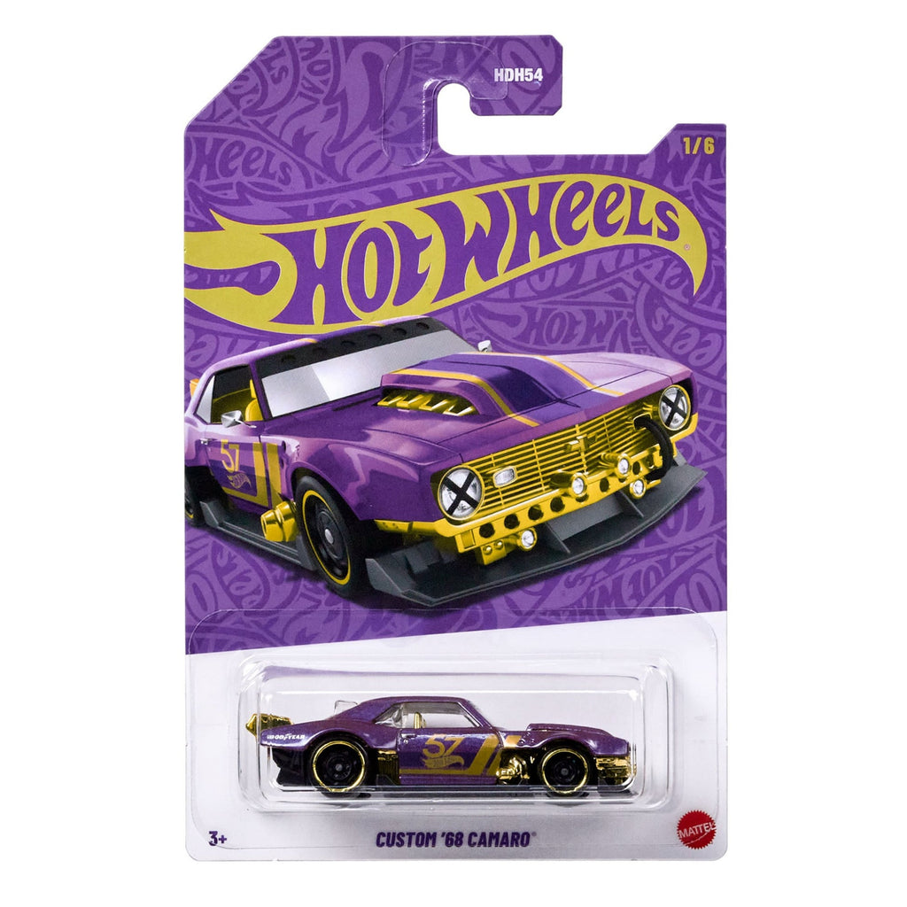 Hot Wheels 57th Anniversary Pearl & Chrome 2025 Custom 68 Camaro Diecast Car