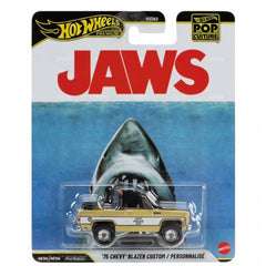 Hot Wheels Pop Culture 1:64 Scale Premium Jaws 75 Chevy Laser Custom Die-Cast Replica Toy Car For Ages 4+