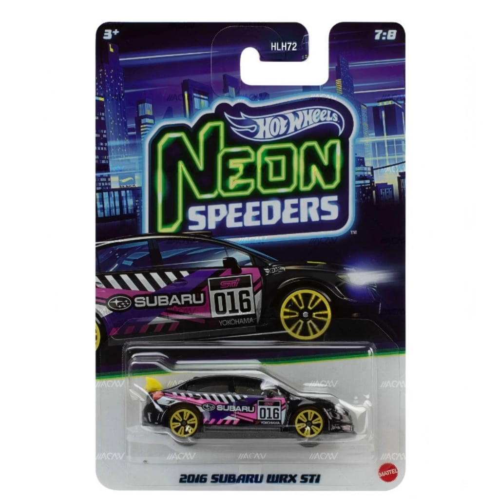 Hot Wheels Neon Speeder 2026 Edition 1:64 Scale 2016 Subaru WRX STI Die-Cast Vehicles For Ages 3+