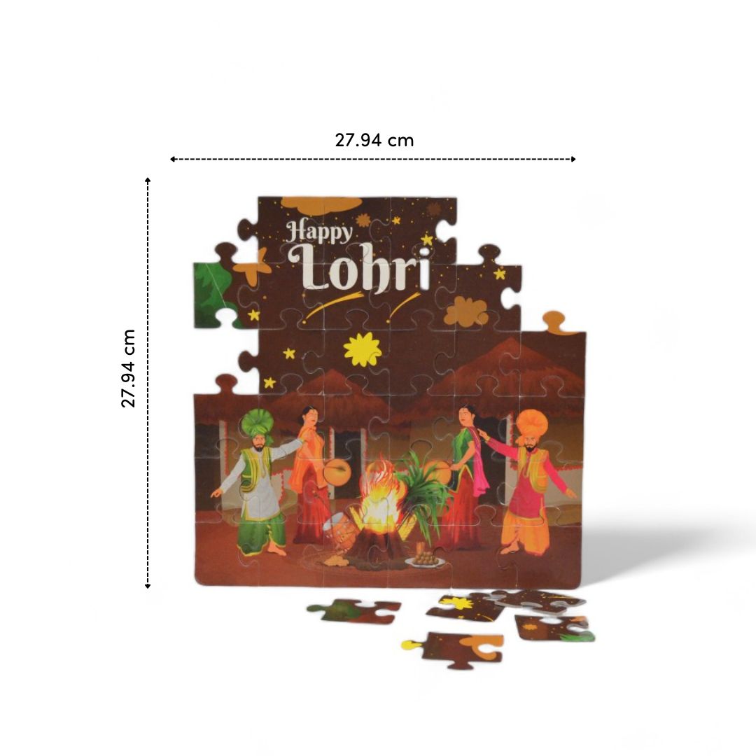 Mittimate Lohri Jigsaw Puzzle – 36-Piece Cardboard Puzzle for Kids (Ages 4-6) | Fun, Learning & Perfect Birthday Gift