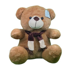 Play Hour Teddy Bear Plush Soft Toy with Muffler for Ages 3 Years and Up - Brown, 40cm