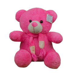 Play Hour Teddy Bear Plush Soft Toy with Muffler for Ages 3 Years and Up - Pink, 40cm