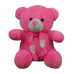 Play Hour Teddy Bear Plush Soft Toy with Muffler for Ages 3 Years and Up - Pink, 40cm