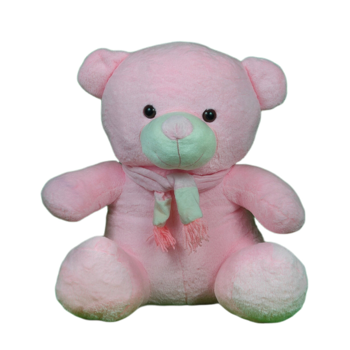 Play Hour Teddy Bear Plush Soft Toy with Muffler for Ages 3 Years and Up - Baby Pink, 50cm