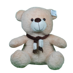 Play Hour Teddy Bear Plush Soft Toy with Muffler for Ages 3 Years and Up - Beige, 50cm