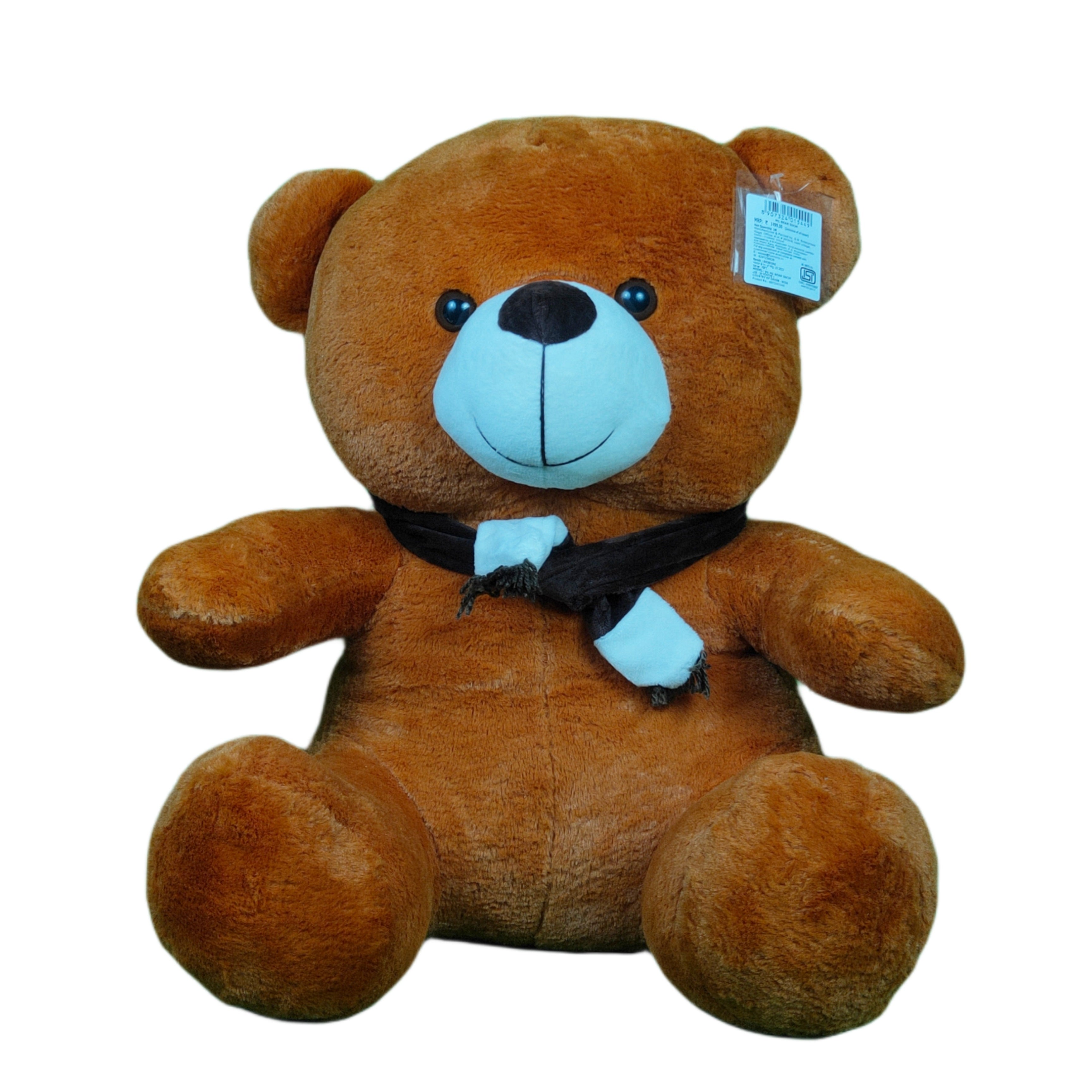 Play Hour Teddy Bear Plush Soft Toy with Muffler for Ages 3 Years and Up - Brown, 50cm